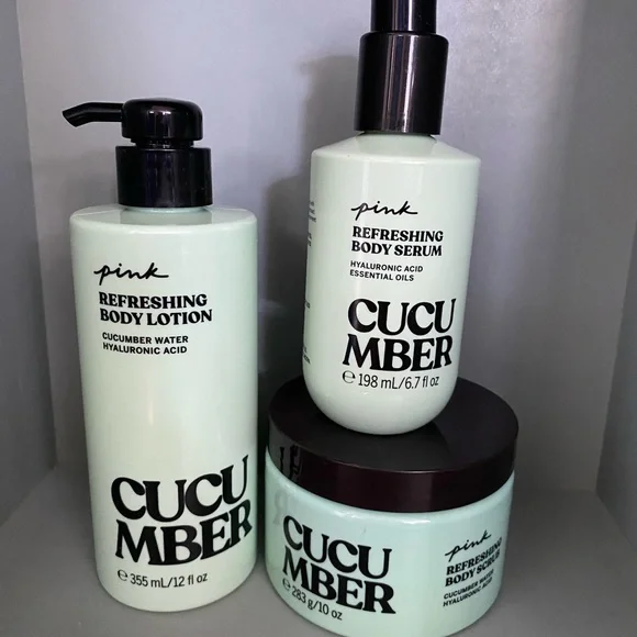 PINK Victoria's Secret Cucumber Refreshing Body Set - Green